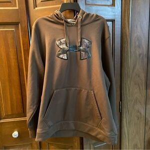 Under Armour Hoodie Men's XL Brown Pullover Sweatshirt Mossy Oak Camo Hunting
